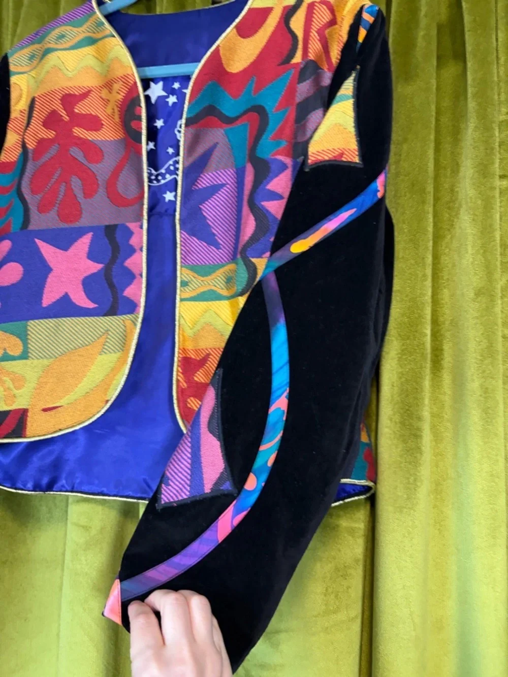 Marie Studer Designs Vintage Geometric Abstract Tapestry Jacket. Size Small. - Picture 3 of 7